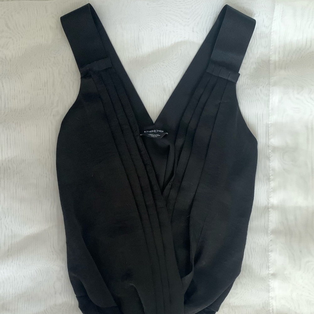 BeBe Black Satin Bodysuit in perfect condition